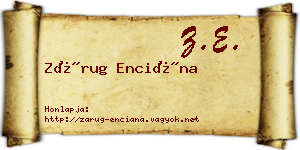 Zárug Enciána névjegykártya